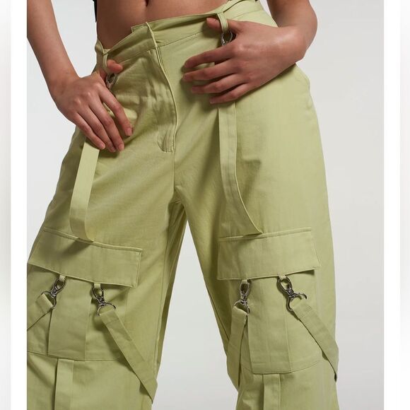 The Ragged Priest Exo Cargo Pant‎ Super Wide Leg Lime 12 NWT IN PACKAGING - Picture 3 of 8